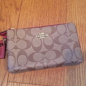Coach double-zip wristlet